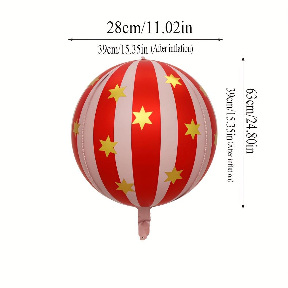 2pcs 22 Inch 4D Striped Star Aluminum Film Balloon with Red Green Spheres That Can Float In The Air for Christmas and Birthday