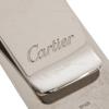 Świetny klips do pieniędzy Cartier C Do 2C Decor Logo Grawerowany Klips na banknoty Srebrny metal męski Używany