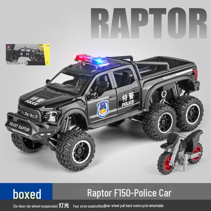 1:32 Pull-Back Alloy Police Car Toy with Lights & Sound – Six-Opening Doors for Kids