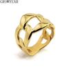 Fashion Cuban Link Chain Design Ring 14mm Wide 316L Stainless Steel Hollow Irregular Anillo Bague for Creative Fashion Jewelry