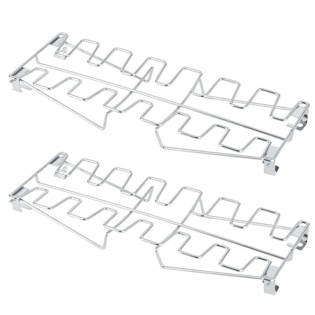 2pcs Stainless Steel Chicken Wing Leg Grill Rack Folding Barbecue Oven Roaster Stand