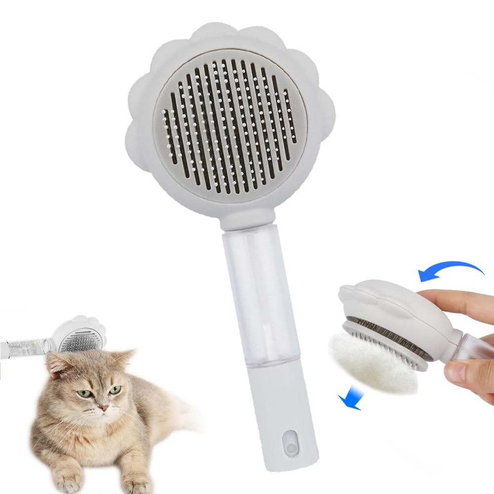 

с кнопкой освобождения и спреем расческа для удаления шерсти домашних животных для кошек с короткой и длинной шерстью