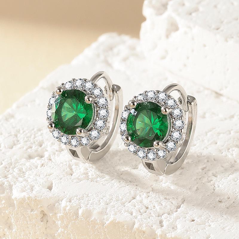 Trendy Faux Moissanite One Carat Hoop Earrings for Women