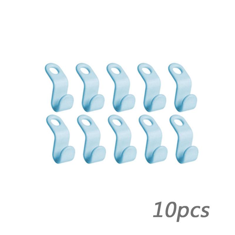 Вешалка для одежды для шкафа, крючки для соединителя, каскадный пластиковый органайзер для гардероба, держатель для стойки, экономящий место, организация дома 10pcs blue
