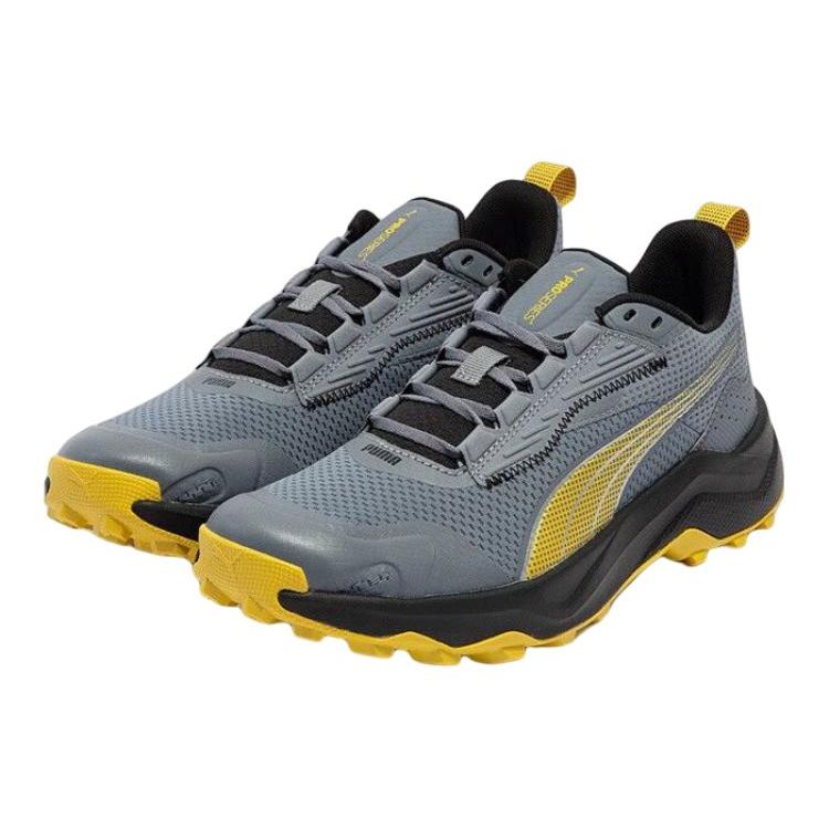 Puma Obstruct Profoam Simple Fabric Synthetic Leather Non-Slip Wear-Resistant Low-Top Running Shoes Unisex Sneakers Yellow Gray 377876-02