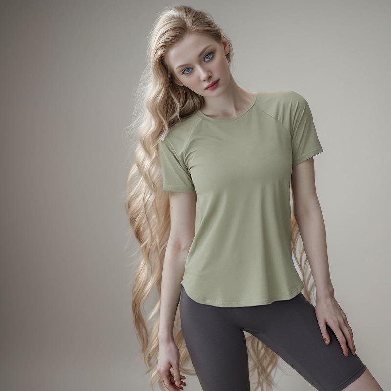 

Women s Summer Slim Fit Running & Yoga Top - Short Sleeve Cover-Up M чорний