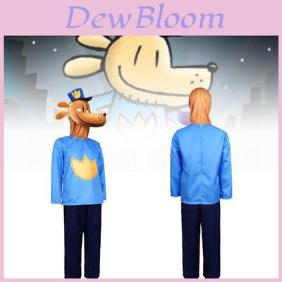 Stylish Dog Man Halloween Cosplay Costume For Kids Unisex Polyester Fabric