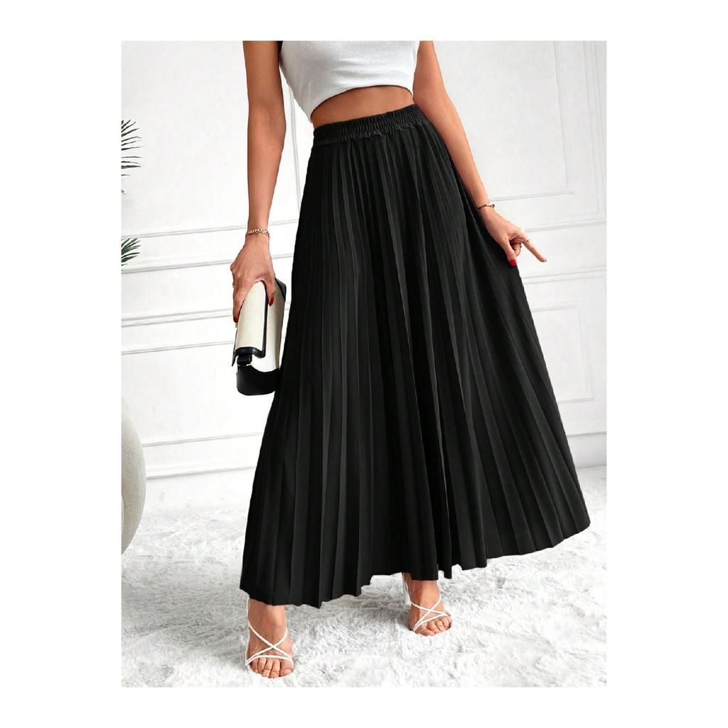 Fusta Pliata De Nurca Cu Talie Elastica