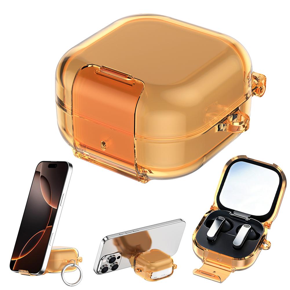 Reinforced PC Protective Cover with Snap-Lock Closure and Hands-Free Viewing Stand for Samsung Buds 4 Buds 4 Pro