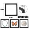 PE Film Display Box 3D Floating Coin Ring Necklace Earring Packaging Box 7x7cm Transparent Visible Jewelry Dustproof Storage Box