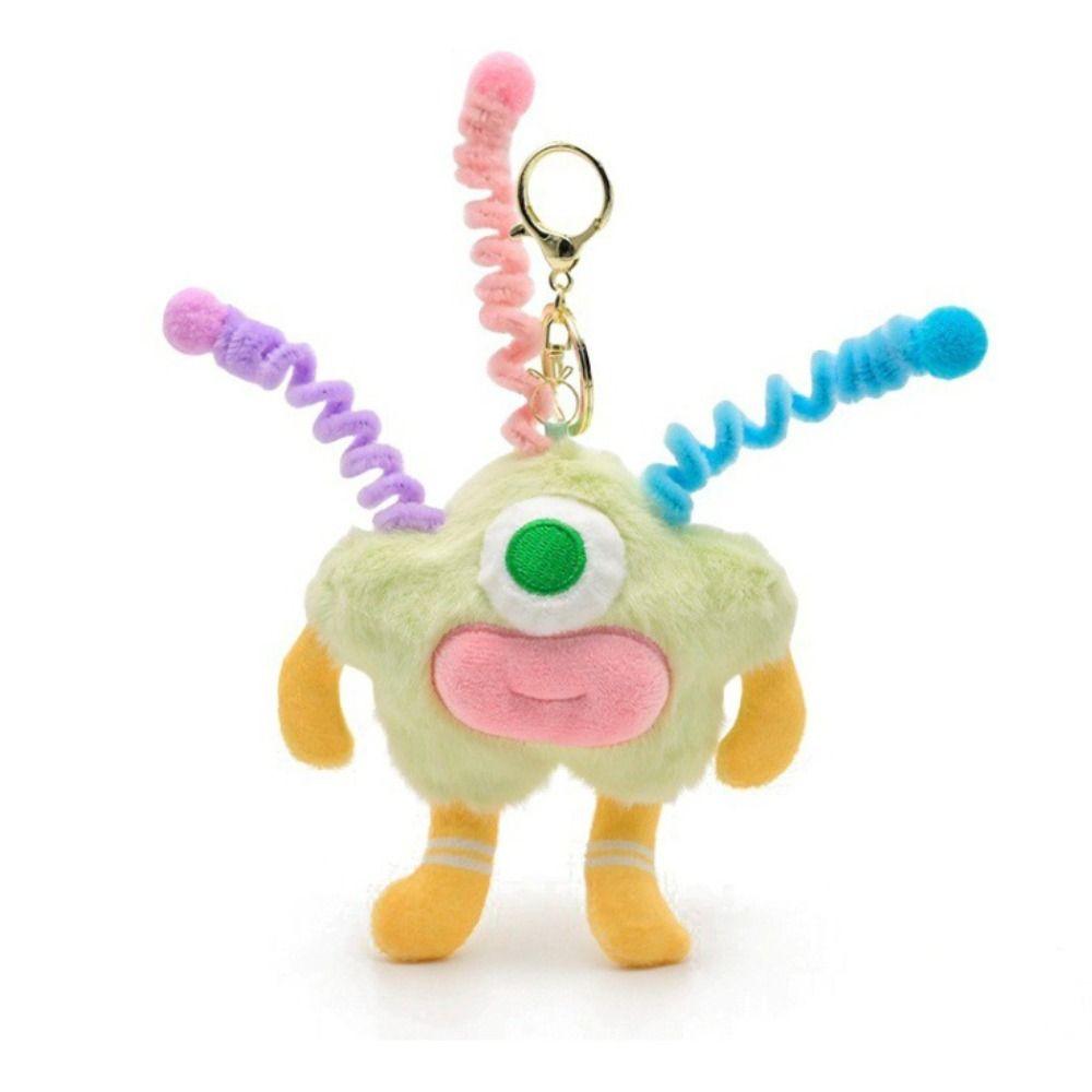 Plush Funny Chenille Sticks Keychain DIY Hair Style Big Mouth Plush Pendant  Earphone Case