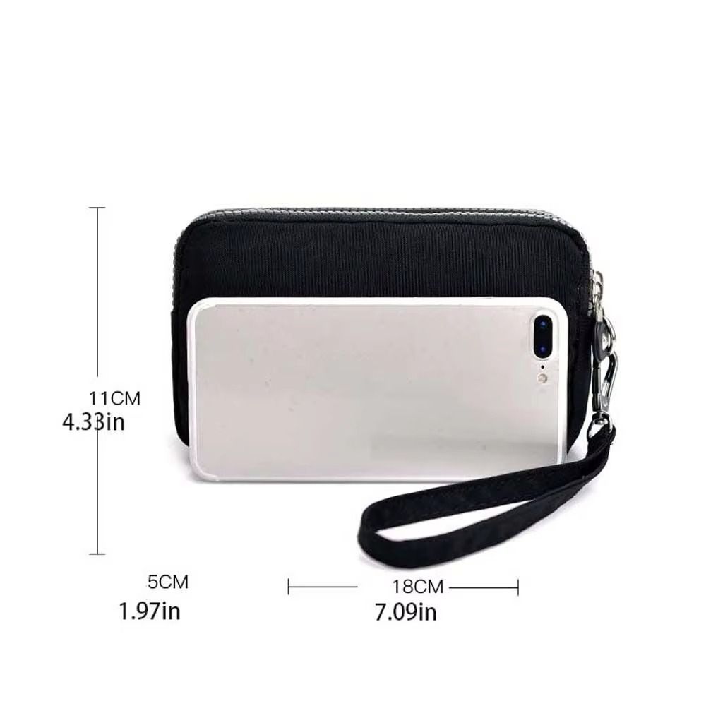 Durable Three Layers Coin Purse Large Capacity Zipper Coin Bags Oxford Cloth Waterproof Pouch Purse