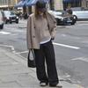 Cappotto Vintage da Donna Marrone Scollo a V Misto Lana Autunno Inverno Caldo Capospalla da Ufficio