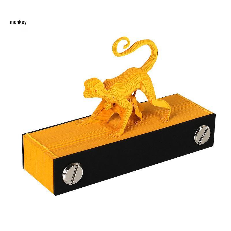 

3D Dragon-Shaped Sticky Notes and Zodiac Animal Paper Carvings - Souvenir Gift for Friends Standard