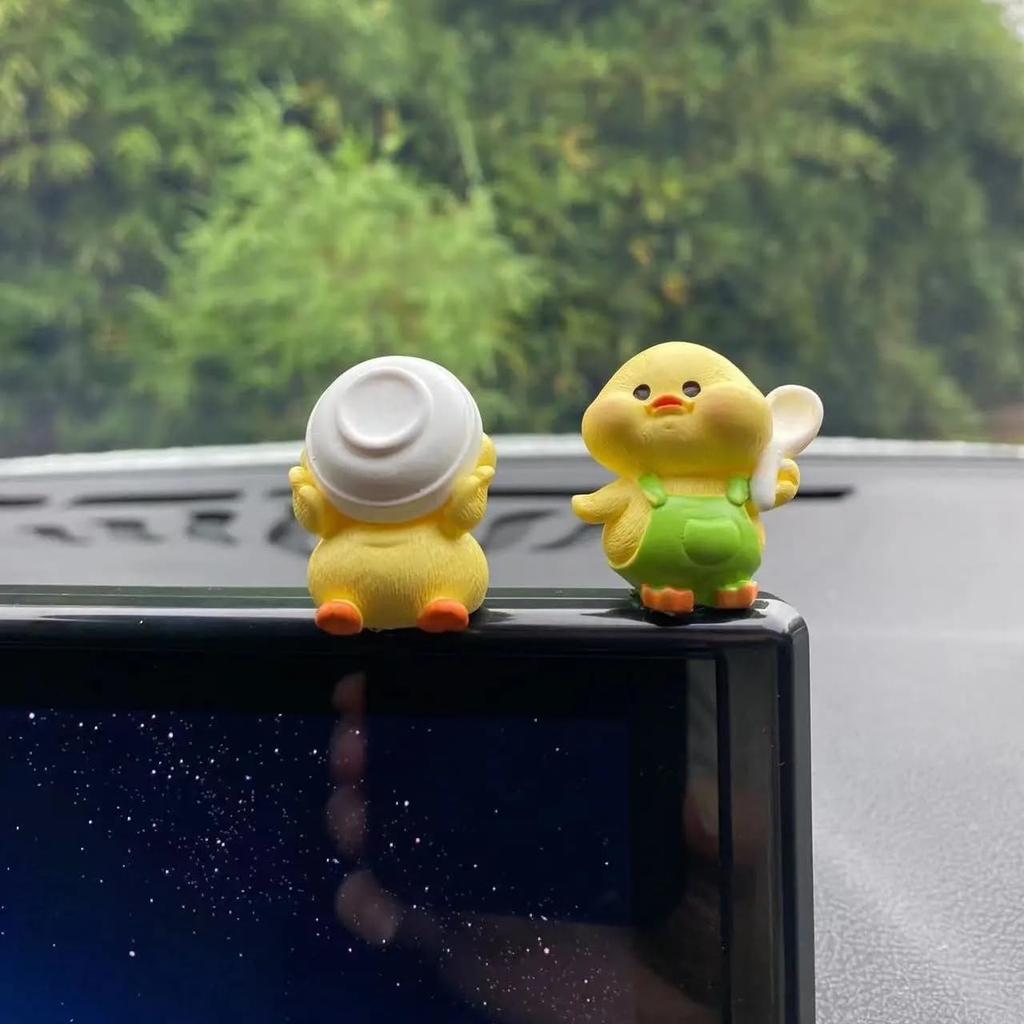 5 Pcs Cute Car Dashboard Accessories,Duck Car Rear View Mirror Decorations | Mini Figurines Women Dashboard Home Computer Garden Office