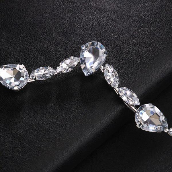 Fashion Face Chain Mask for Women Simple Luxury Waterdrop Rhinestone Glasses Chain Party Trendy Jewelry Accessories