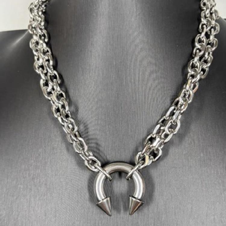 Kühler Hufbeschlag Anhänger Halskette Industriell Inspirierte Halskette für Männer und Frauen Edelstahl Geschenk Schmuck