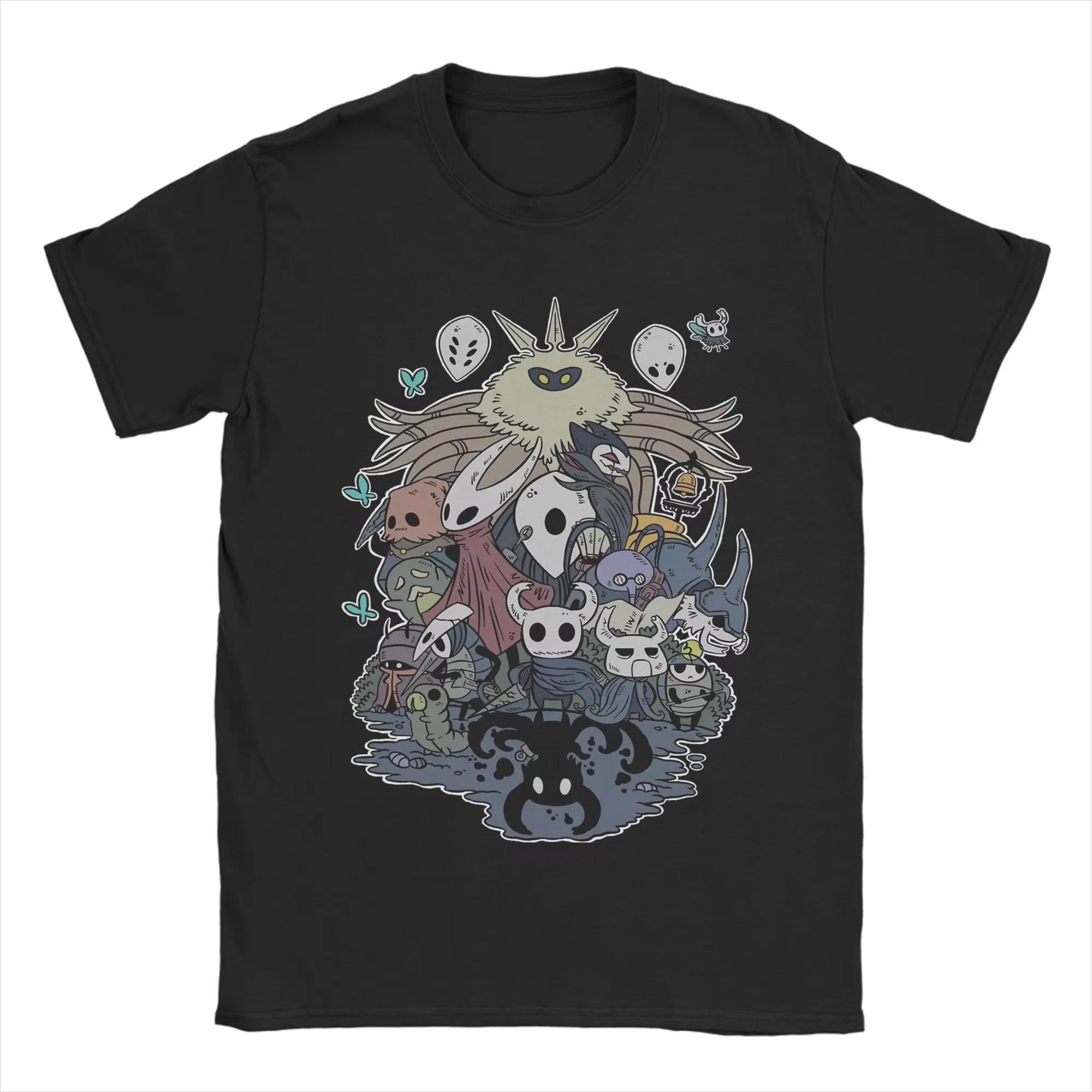 

Video Game Hollow Knight Inhabitants T-Shirt Beach T-Shirts Men 100 Cotton Breathable Clothes Short Sleeve Streetwear Tshirt Top 2XL