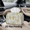 1pc, 2D Flat Printing, Tissue Box Lemon Flower Pattern Printed Tissue Box, Suitable for Home Gatherings, Car Decoration Tissue Storage Container_Jzh05