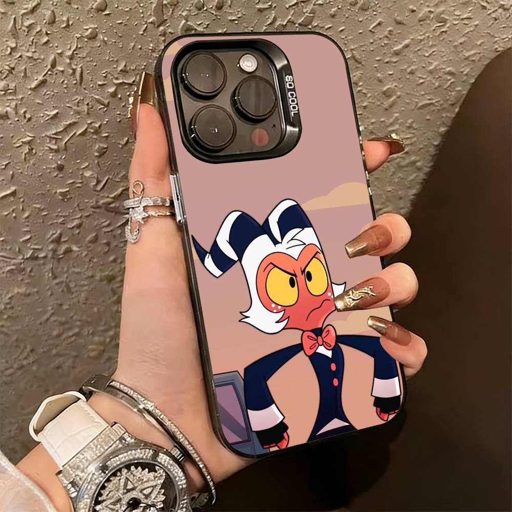 

H-Helluva Boss M-Moxxie Phone Case For iPhone 17,16,15,14,13,12,11 Plus,Pro Max,XS,Colorful Silver Black Cover iPhone15pro
