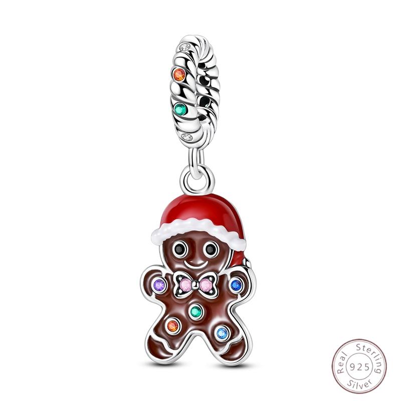 Christmas Charm Bead Pendant Copper Christmas Elk Santa Snowman Claus Charm Fit Original Bracelet Women Diy Jewelry