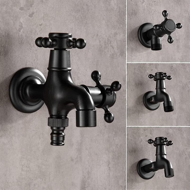 Werten Sie Ihren Außenbereich mit einem modernen schwarzen Bronze-Einhand-Kaltwasserhahn auf - Gartenwand-Wasserhahn für Co