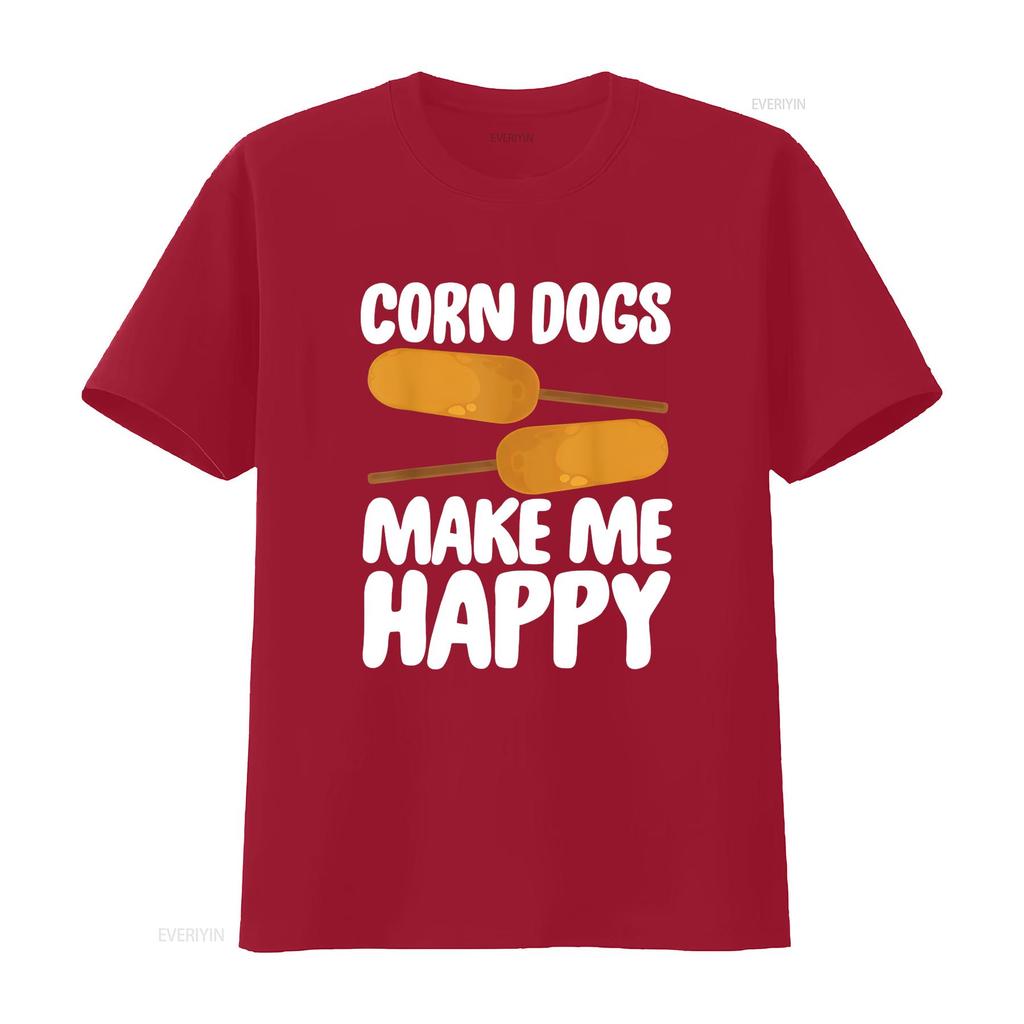 Corndog Costume T Shirt Corn Dogs Make Me Happy Vintage Washed Graphic Designer Clothes Stylish Streetwear Breathable