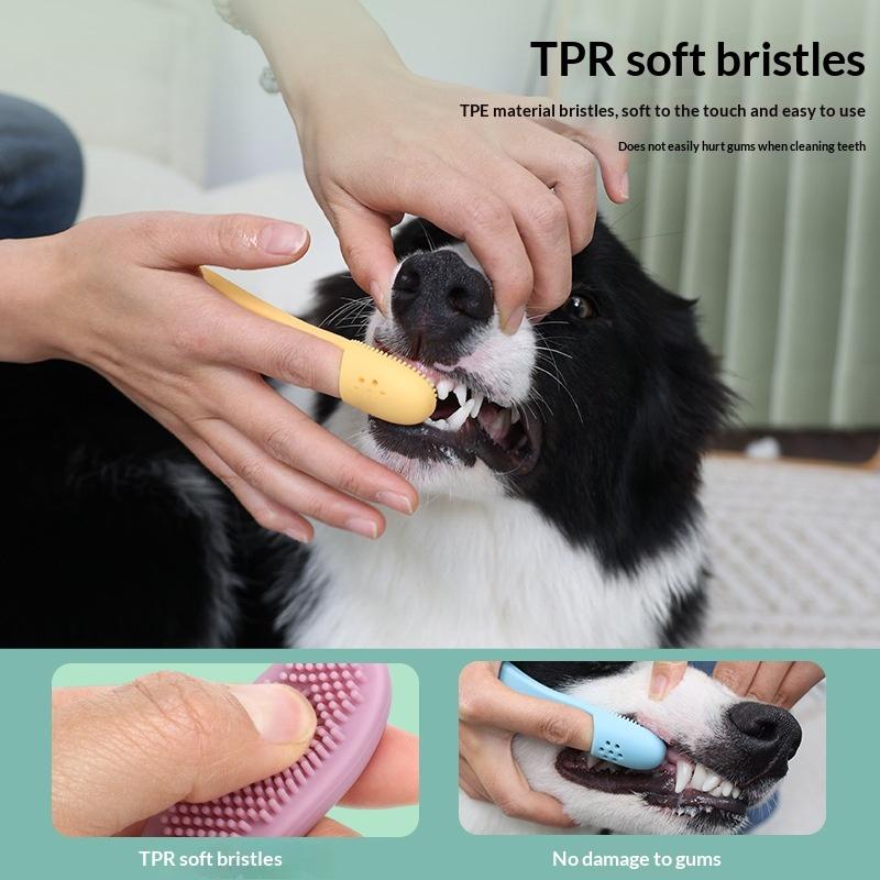 Dog Cat Finger Toothbrush Soft Reusable Oral Care Supply Ensures Gentle Cleaning for Sensitive Gums