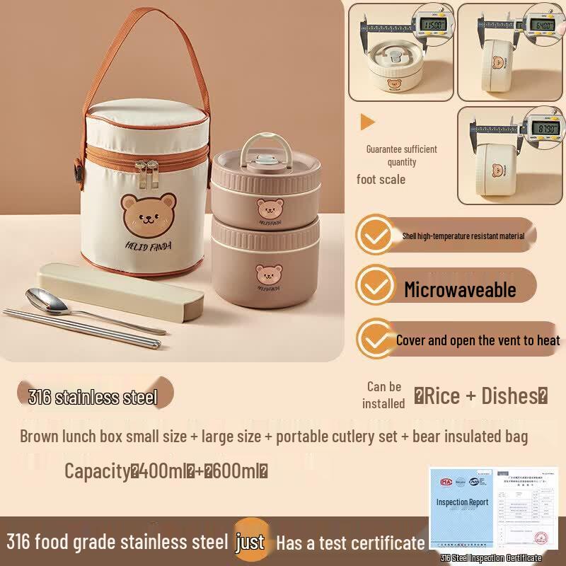 Insulated 316 Stainless Steel Microwaveable Lunch Box