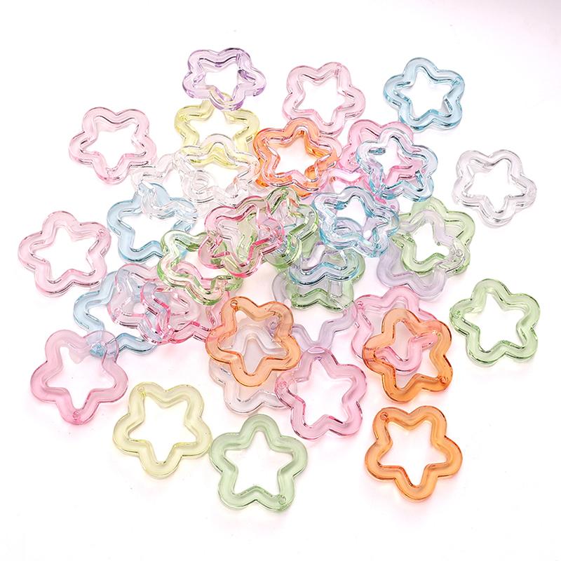 30mm 20pcs/bag Acrylic Transparent Five-Pointed Star Beads DIY Bracelet Necklace Earrings Jewelry Accessories