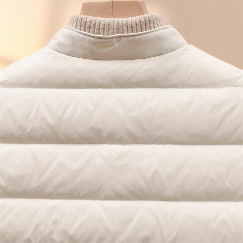 2026 Women's Autumn/Winter Stand-up Collar Down Vest - Thick, Loose, Short, Warm, and Lightweight Trendy Jacket