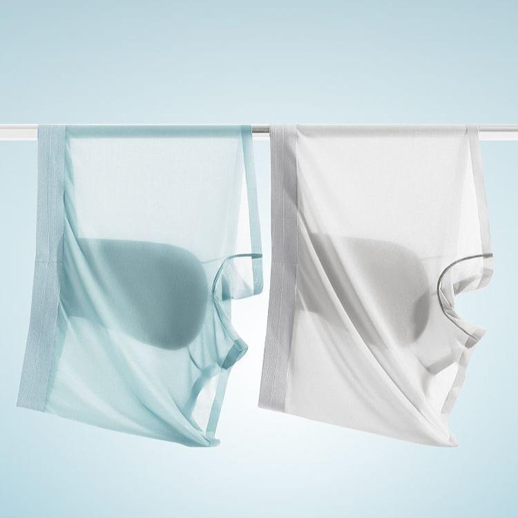 4pcs Men's Ice Silk Underwear Men's Lightweight Silk Smooth Flat Corner Pants Boxer Brief