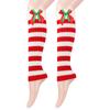 Women's Winter Thickened Christmas Socks With Bowknot, Stackable Knitted Woolen Leg Warmers