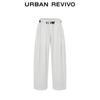 UR 2025 Women's Pleated Drawstring Loose Tapered Pants