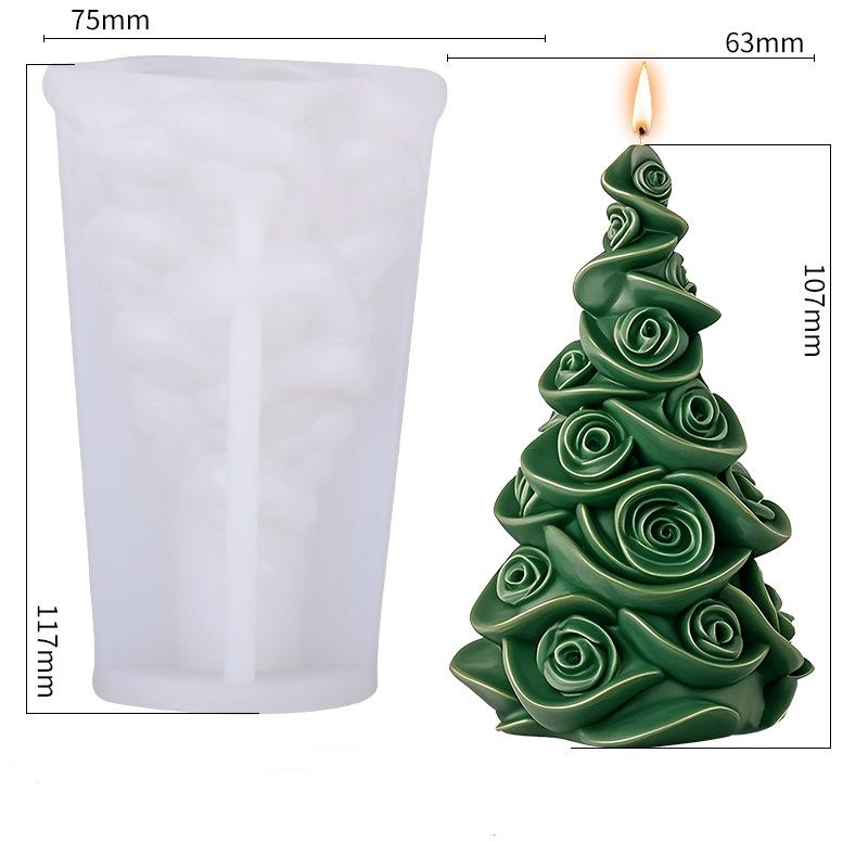 3D Christmas Tree Candle Silicone Mold DIY Christmas Party Decoration Aromatherapy Plaster Making Moulds Home Ornament Gifts