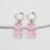 11 Candy Colors Resin Bear Drop Earrings for Women Korean Simple Creative Transparent Brincos Jewelry Birthday Gift