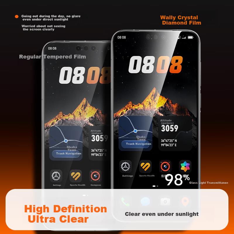 Wally Full Adhesive HD 3D Curved Film for Vivo iQOO 15 Ultra Full Adhesive Tempered Glass Screen Protector Dustproof Ultrasonic Fingerprint Unlock HD