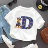 PAW Patrol Child Short Sleeve T-shirt Cartoon Chase A-Z Print Cotton Tees Girls Summer Casual Round Neck Tops Kids Birthday Gift