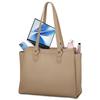 RAINSMORE Women's Large Capacity Water-Repellent Business Tote Bag, Stands Alone, Fits A4 Sizes, 2-Way Shoulder Bag with Studs, Perfect for