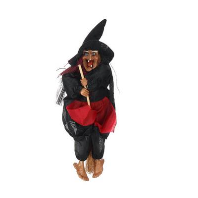 Halloween Hanging Animated Talking Witch Props Laughing Sound Control Decor