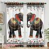 2pcs   Curtains&Drapes 2D Print Two Elephant1 Versatile Polyester Fabric (without Rod) Stuff Clearance Use for Living Room &