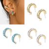 Colorful Geometric Alloy Stud Earrings Fashionable Accessories For Office Ladies