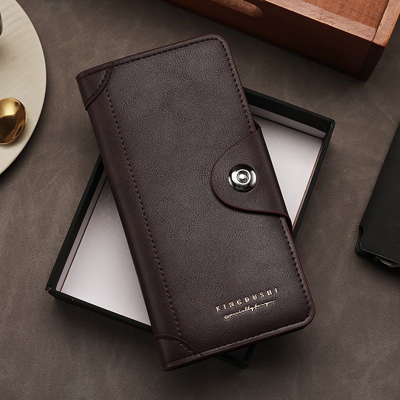 

Мужские кошельки, клатч, держатель для карт, мужской кошелек, сумка для мобильного телефона, большой вместительный кошелек для мужчин Gift box delivery темный кофе