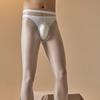Leggings Trasparenti da Uomo Collant Sexy Setosi Elasticizzati Calze Lucide Trasparenti Slim Ultra-Sottili Anti-Gancio Pantaloni con Tasca a U Convessa