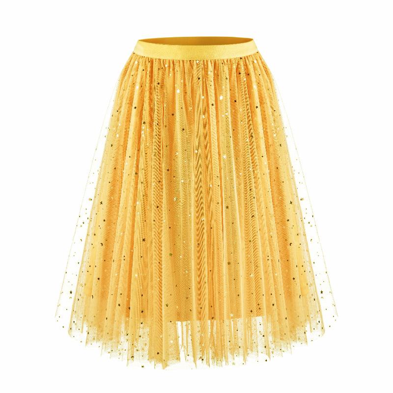 

Spring Summer Single layer Skirts Tutu Skirts Puff Skirts Star and Moon Sequin Multi panel Tulle Fluffy Layered Tulle Tutu Skirt XL