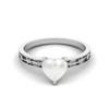 925 Sterling Silver 0.75 Cts Heart Shape Pearl Solitaire Flower Engraved Shank Wedding Women Ring