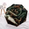 1pc Wonderland Snowglobe Automatic Folding Umbrella, Heavy-Duty 8-Rib Construction, Perfect for Everyday yy251114132