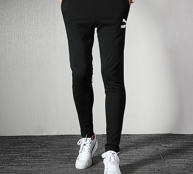 Puma Knitted Sweatpants Men's Black Moderate Straight Fit Pants 595903-01