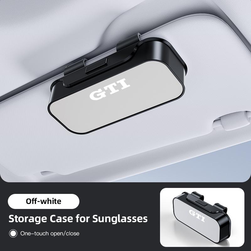 Hijk1 Car Sun Visor Glasses Case Sunglasses Holder For VW Golf Amarok T5 Phaeton GTI Teramont Tiguan Car Interior Accessories Keychain