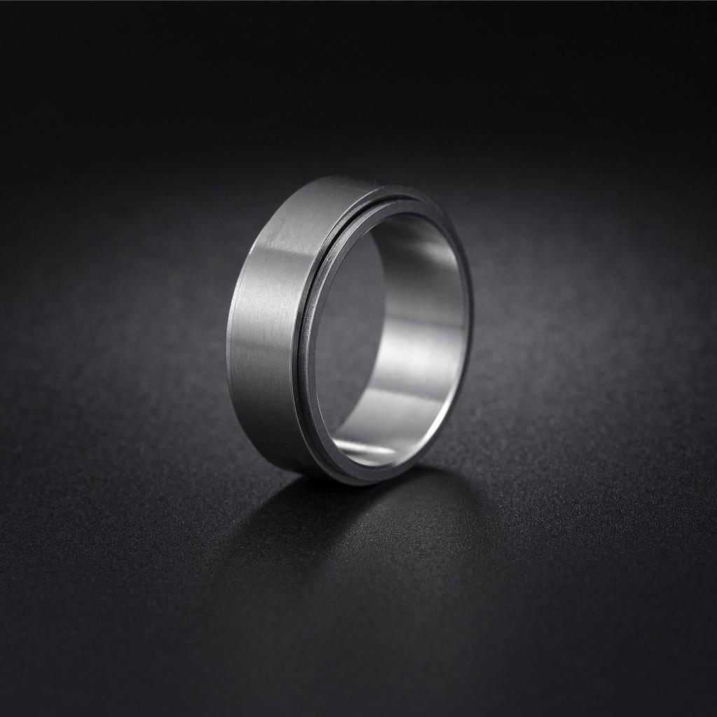 Simple 8mm Anxiety Fidget Spinner Rings for Men Women Cool Stainless Steel Spinning Rotatable Rings Anti Stress Wedding Jewelry